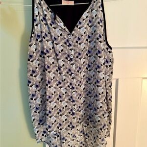 Chic Geometric Button-Up Tank Top